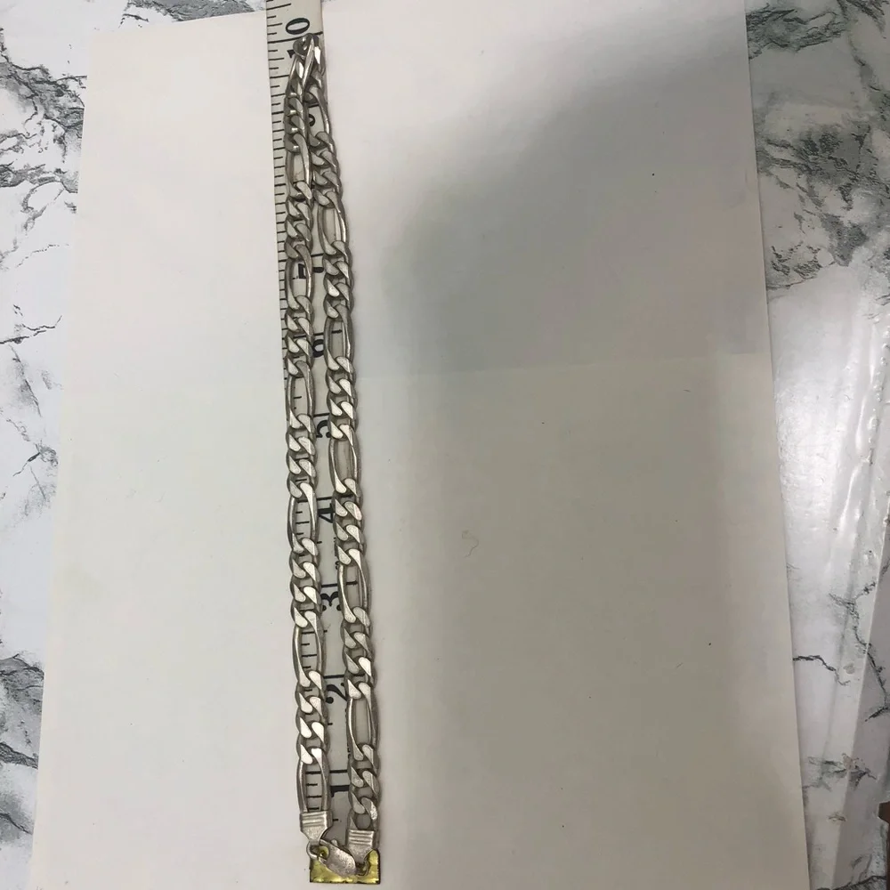 Sterling Silver Figaro Link Italy OTC  20 In Chain Necklace HEAVY 62g